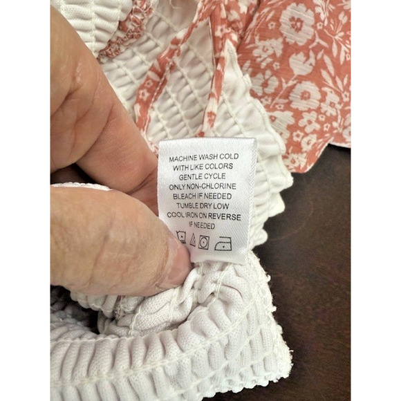 Almost Famous Top Womens M Floral Square Back Boho Rose Peasant Crop Blouse NWOT - Picture 9 of 9